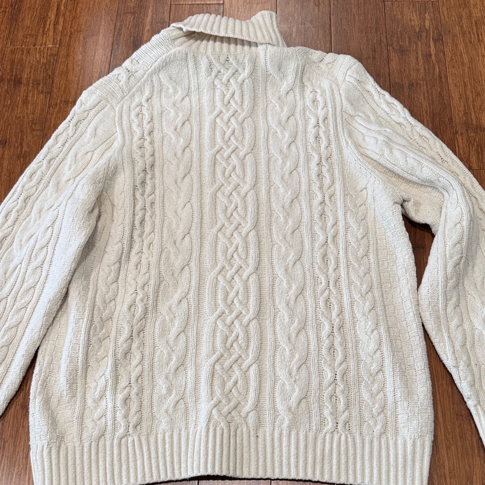 Abercrombie & Fitch Ivory Turtleneck Tunic Oversized Cozy Sweater XLcotton nylon - Picture 5 of 5